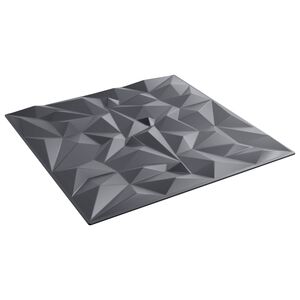 vidaXL Panneaux muraux 12 pc 50 x 50 cm Gris Am&eacute;thyste Mousse XPS