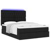 VidaXL Cadre de lit ottoman avec matelas noir 140x200 cm tissu
