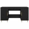 vidaXL Bureau avec porte Ch&ecirc;ne noir 140 x 50 x 75 cm Bois d'ing&eacute;nierie