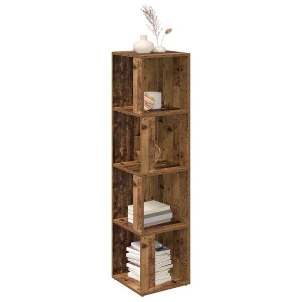 vidaXL Armoire d'angle vieux bois 33x33x132 cm bois d'ing&eacute;nierie