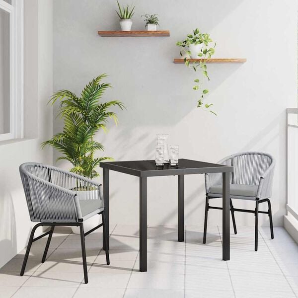 vidaXL Ensemble de salle &agrave; manger pour jardin 3 pcs Anthracite