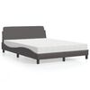 vidaXL Lit avec matelas Dover gris 140x190 cm similicuir