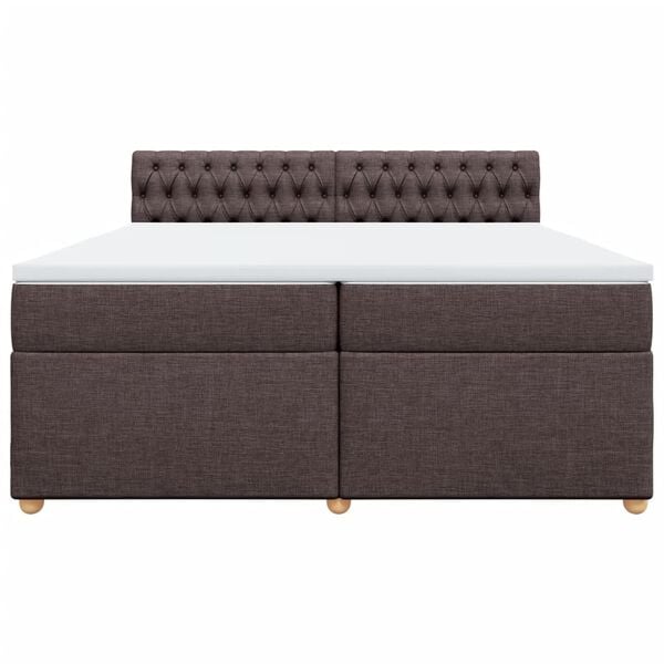 vidaXL Sommier &agrave; lattes de lit avec matelas Marron fonc&eacute; 200x200 cm