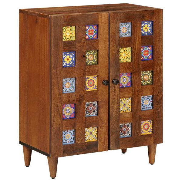 vidaXL Buffet 3 pcs Noyer Bois de mangue massif