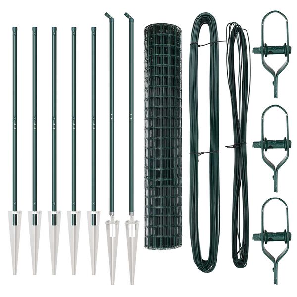 vidaXL Cl&ocirc;ture avec poteau Vert 1,5 x 10 m Acier