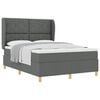 vidaXL Lit &agrave; ressorts avec matelas Gris fonc&eacute; 200 x 160 cm tissu
