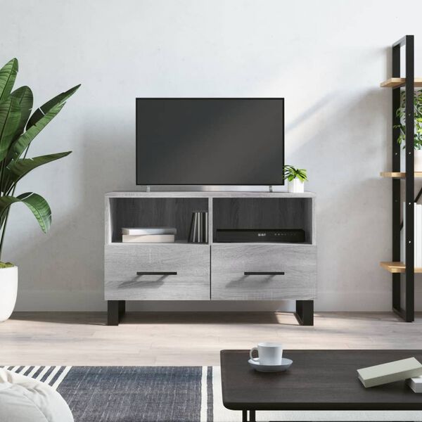 vidaXL Meuble TV Sonoma gris 80x36x50 cm Bois d'ing&eacute;nierie