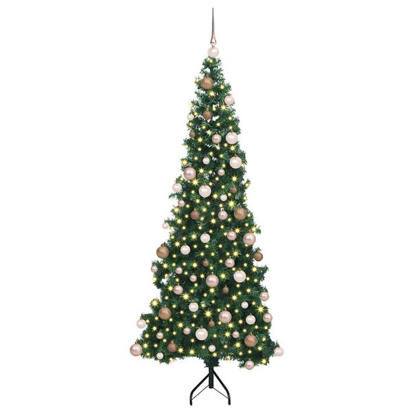 vidaXL Arbre de Noël artificiel d'angle Vert 180 cm PVC et métal