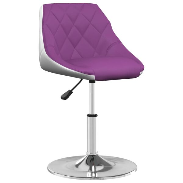 vidaXL Tabouret de bar Violet et blanc Similicuir