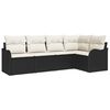 vidaXL Ensemble de canap&eacute; de jardin Noir polyrotin