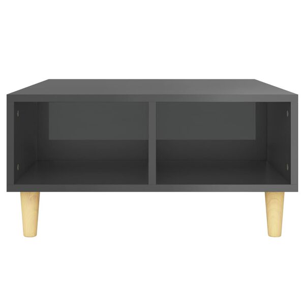 vidaXL Table basse gris brillant 60x60x30 cm bois d'ingénierie