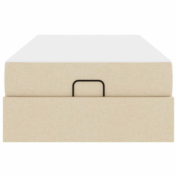 vidaXL Cadre de lit avec matelas avec matelas 2 pcs Cr&egrave;me tissu