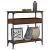 vidaXL Table console avec &eacute;tag&egrave;re ch&ecirc;ne marron 75x29x75 cm