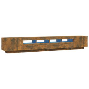 vidaXL Ensemble de meubles TV avec lumi&egrave;res LED 3 pcs Ch&ecirc;ne fum&eacute;