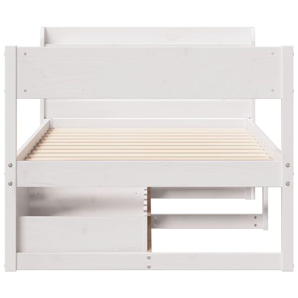 vidaXL Cadre de lit sans matelas blanc 90x190 cm bois de pin massif