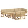 vidaXL Ensemble de canap&eacute;s d'ext&eacute;rieur 9 pc Blanc et Beige Polyester
