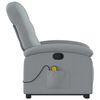 vidaXL Fauteuil de massage inclinable Gris clair Tissu