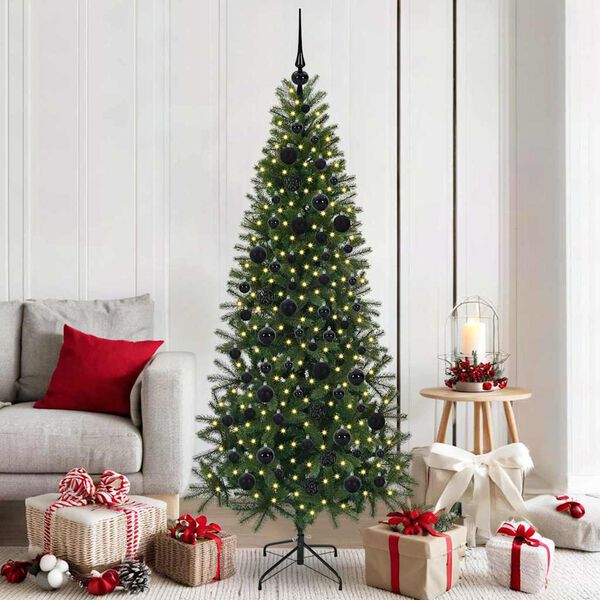 vidaXL Sapin de No&euml;l artificiel avec 300 LED Vert 180 cm PE et PVC