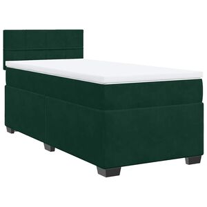 vidaXL Sommier &agrave; lattes de lit avec matelas Vert fonc&eacute; 90x190 cm