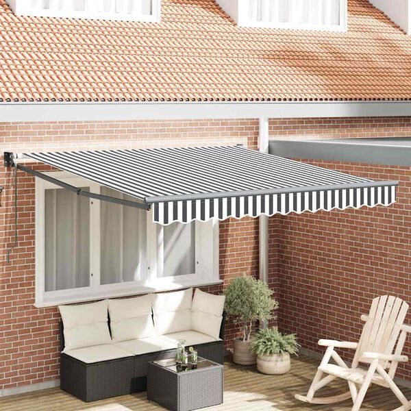 vidaXL Auvent r&eacute;tractable anthracite/blanc 3x2,5 m tissu et aluminium