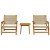 vidaXL Chaises de jardin avec table 3 pcs Beige Bois d'Acacia Massif