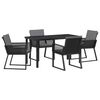 vidaXL Ensemble de salle &agrave; manger pour jardin 5 pcs Noir