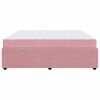 vidaXL Cadre de lit avec matelas Rose 200 x 200 cm tissu