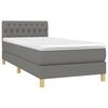 vidaXL Sommier &agrave; lattes de lit avec matelas et LED Gris fonc&eacute; 90x190cm