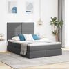 vidaXL Lit avec rangement et LED Gris fonc&eacute; 140 x 190 cm Polyester