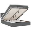 vidaXL Lit ottoman avec matelas et LED gris fonc&eacute; 140x190 cm tissu