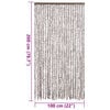 vidaXL Rideau anti-mouches taupe et blanc 100x200 cm chenille