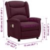 vidaXL Fauteuil électrique de massage Violet Tissu