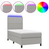 vidaXL Sommier &agrave; lattes de lit avec matelas et LED Gris clair 90x190cm