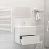 vidaXL Ensemble de meubles de salle de bain 2 pcs Blanc brillant
