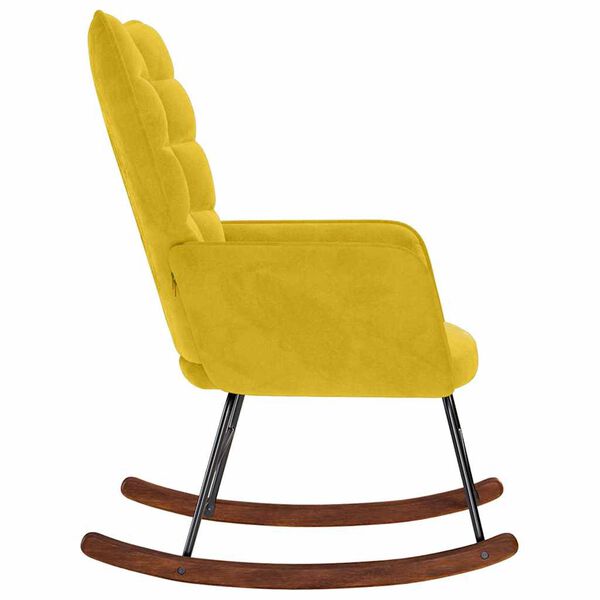 vidaXL Chaise &agrave; bascule Jaune Velours