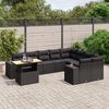 vidaXL Salon de jardin 10 pcs avec coussins noir r&eacute;sine tress&eacute;e