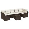 vidaXL Ensemble de canap&eacute; de jardin 8 pc Marron et Cr&egrave;me polyrotin