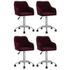 vidaXL Chaises pivotantes &agrave; manger lot de 4 violet tissu