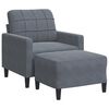 vidaXL Fauteuil avec repose-pied Gris fonc&eacute; 60 cm Velours