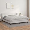 vidaXL Sommier à lattes de lit avec matelas Blanc 180x200cm Similicuir