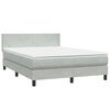 vidaXL Sommier &agrave; lattes de lit et matelas gris clair 160x220cm velours