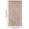 vidaXL Rideau anti-mouches beige et marron foncé 100x220 cm chenille