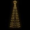 vidaXL Sapin de No&euml;l &agrave; LED avec piquets 220 LED blanc chaud 180 cm