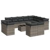 vidaXL Salon de jardin avec coussins 13 pcs gris r&eacute;sine tress&eacute;e