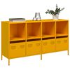 vidaXL Buffet jaune moutarde 135x39x73,5 cm acier laminé à froid