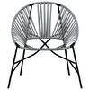 vidaXL Chaise œuf de jardin noir et gris clair résine tressée