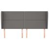 vidaXL T&ecirc;te de lit avec oreilles Gris 203x23x118/128 cm Similicuir