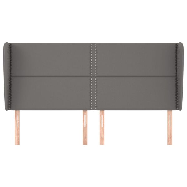 vidaXL T&ecirc;te de lit avec oreilles Gris 203x23x118/128 cm Similicuir