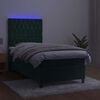 vidaXL Sommier &agrave; lattes de lit et matelas et LED Vert fonc&eacute; 90x190 cm