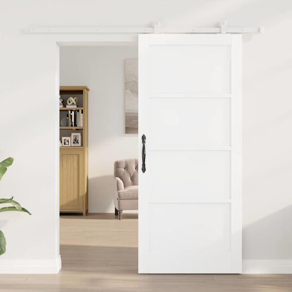 vidaXL Porte coulissante ORKDAL Blanc 86 x 198,5 cm Pin massif